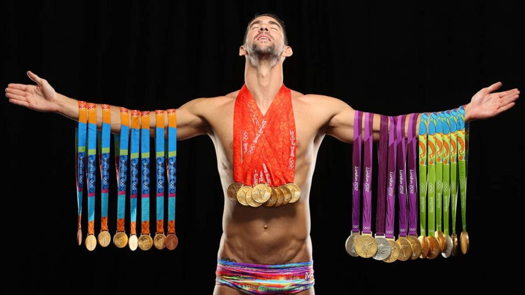 مایکل فلپس با کسب 28 مدال از جمله 23 مدال طلا، بیشترین مدال را در تاریخ المپیک کسب کرده و پرافتخارترین ورزشکار المپیک است