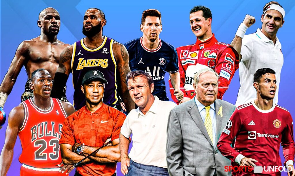 در لیست پردرآمدترین ورزشکاران تاریخ، 9 رشته و 17 کشور مختلف هستند